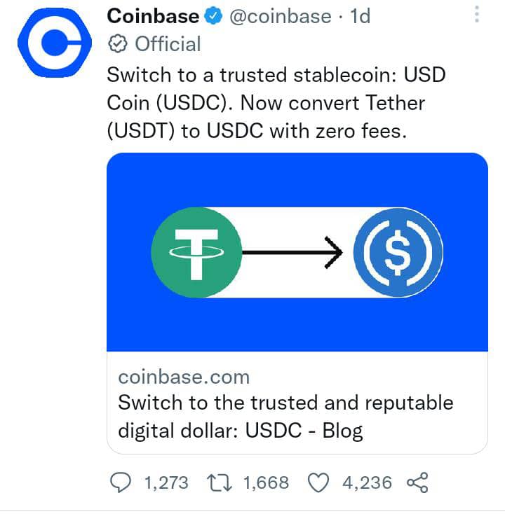 Coinbase vs USDT